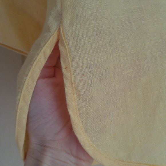 Talbots Yellow Irish Linen Blouse - Picture 8 of 8
